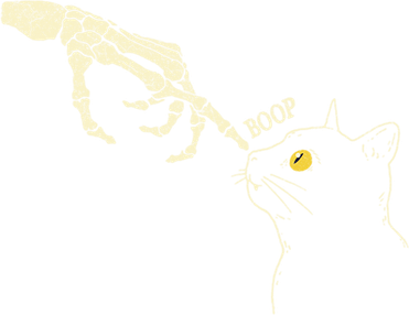 Skeleton Hand Cat Boop Black Cat Funny Feline Gift Ornament