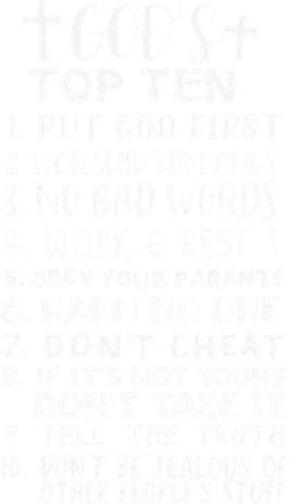 Gods Top Ten 10 Commandments Jesus Christian Bible Verse Women's Long Sleeve Shirt