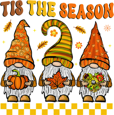 Groovy Gnomes Tis The Season Fall Autumn Happy Thanksgiving Kids Hoodie