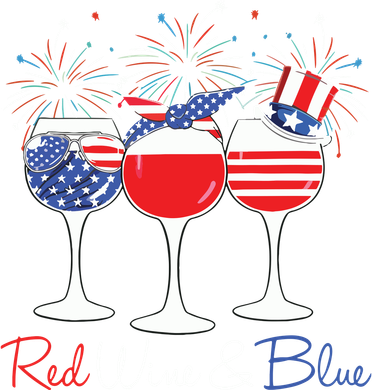 Red Wine Blue Funny America USA Flag 4th Of July Patriotic Tumbler