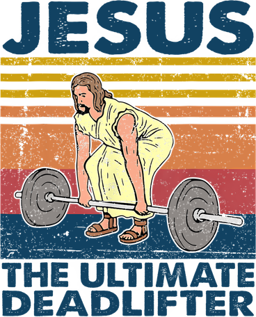 Vintage Jesus The Ultimate Deadlifter Funny Christian Gym Doggie Tank