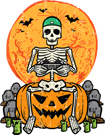 Halloween Gamer Skeleton Funny Gaming Costume Boy Toddler T-Shirt