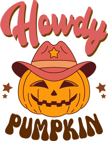 Howdy Pumpkin Retro Cute Halloween Button