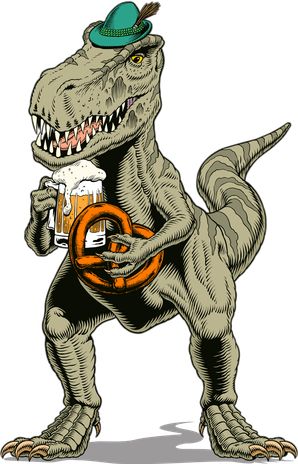Funny Oktoberfest Tyrannosaurus Rex T Rex Dinosaur Santa Hat