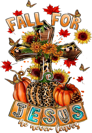 Fall For Jesus He Never Leaves Pumpkin Sunflower Christian Golf Towel