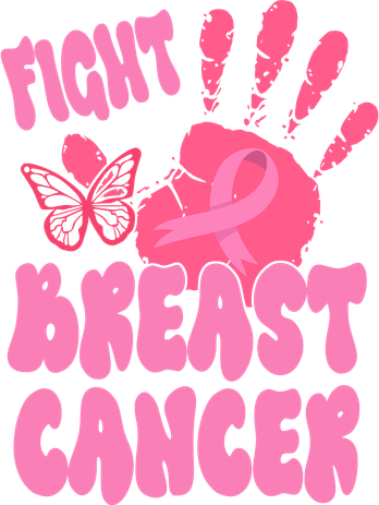 Fight Breast Cancer Handprint Ribbon Toddler Long Sleeve