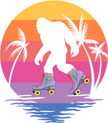 Retro Bigfoot Roller Skating Sasquatch 80s 90s Skater Cool Gift Button