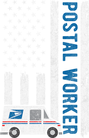 USA Flag Patriotic Postal Worker Mailman Mail Lady Novelty Polo
