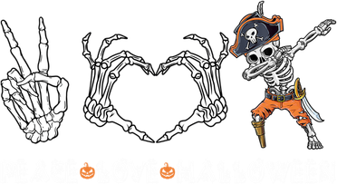 Peace Love Halloween Dabbing Skeleton Pirate Funny Dab Gift Doggie Tank