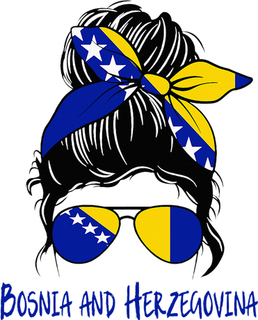 Bosnian Girl Bosniaks girl Bosnia and Herzegovina woman flag Ornament