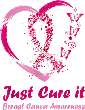 Pink Ribbon Just Cure It Heart Support Breast Cancer Warrior Women's Dry Zone Grid Polo