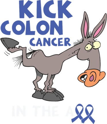 Funny Donkey Kick Colon Cancer In The Ass Blue Ribbon Doggie Tank