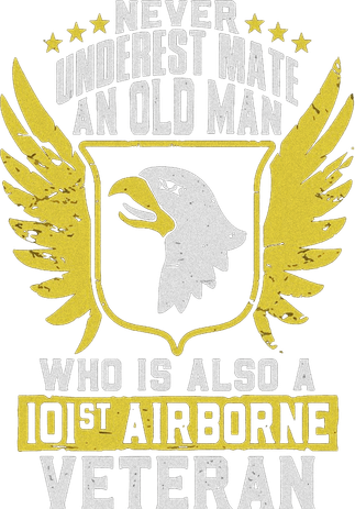 Never Underestimate An Old Man 101st Airborne Veteran Button