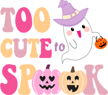 Too Cute To Spook Halloween Groovy Ghost Toddler Hoodie