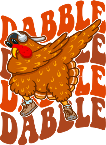 Dabble Dab Turkey Thanksgiving Kids Long Sleeve Shirt