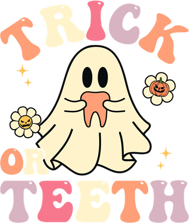 Groovy Trick Or Teeth Funny Dental Halloween Dentist Costume Gift Kids T-Shirt