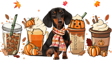 Fall Coffee Pumpkin Spice Latte Iced Autumn Dachshund Cute Gift Women's T-Shirt