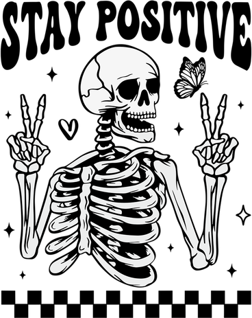 Stay Positive Funny Halloween Skeleton Peace Spooky Season Funny Gift Baby Bodysuit
