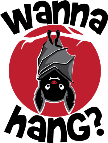 Wanna Hang Funny Bat Tote Bag