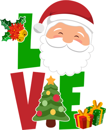 Love Santa Claus Christmas Holiday Cute Toddler T-Shirt