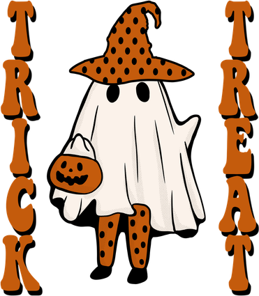 Trick Or Treat Festive Halloween Ghost Kids Long Sleeve Shirt