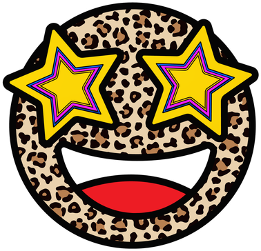 Leopard Star Smiley Face Cute Kids T-Shirt
