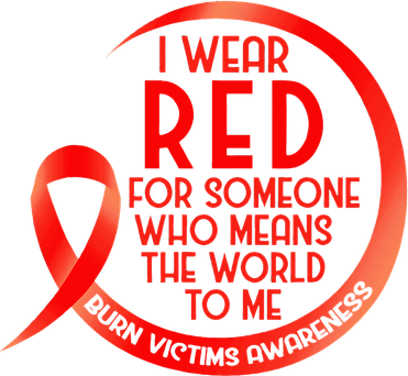 Burn Victims Awareness Red Ribbon I Wear Red For Someone Who Kids Hoodie
