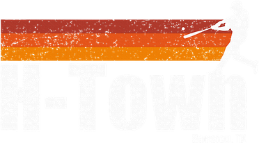 H Town Houston City Texas Baseball Vintage Stripes Kids Long Sleeve Shirt