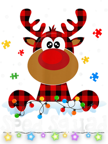 Sped Squad Christmas Cute Red Plaid Reindeer Special Ed Kids Sweatshirt