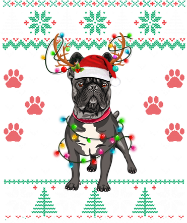 Christmas Lights French Bulldog Dog Lover Xmas Ugly Sweater Cool Gift Toddler T-Shirt