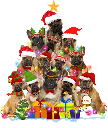 French Bulldog Dog Christmas Lights Tree Pet Dog Lover Xmas Meaningful Gift Kids Long Sleeve Shirt