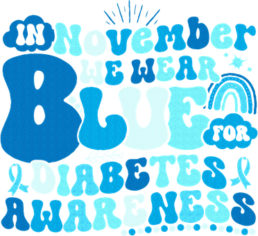 In November We Wear Blue Groovy Diabetic Diabetes Awareness Kids T-Shirt