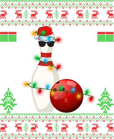 Ugly Bowling Xmas Lighting Funny Santa Bowling Christmas Gift Women's Hoodie