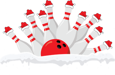 Xmas Bowling Lover Christmas Bowling Pins Santa Hat Bowl Cute Gift Kids T-Shirt