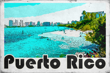 Puerto Rico Caribbean Retro Poster Tote Bag