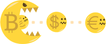 Bitcoin Chases And Eats The Dollar Euro For Crypto Fans Women's Sweatshirt