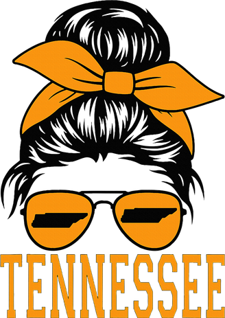 Tennessee State Wo Tennessee Orange Game Day Messy Bun TN  Kids Long Sleeve Shirt