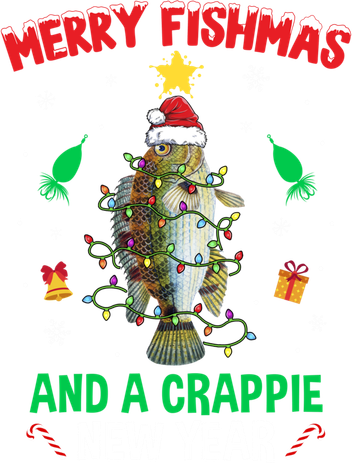 Merry Fishmas Crappie Christmas Tree Fishing Funny Xmas Gift Toddler T-Shirt