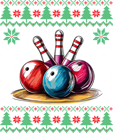 Funny Bowling Ugly Christmas Sweater Sport Bowls Xmas Family Cute Gift Bucket Hat