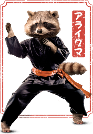 Raccoon Animal Martial Arts Doddie Hoodie