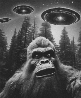 Funny Bigfoot Sasquatch Alien Ufo Baby Bodysuit