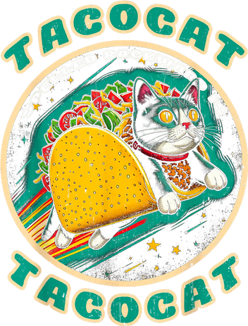 Retro Tacocat Spelled Backward Is Tacocat Funny Cat Hat