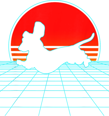 Retro Vintage 80s Vaporwave Weiner Dog Dachshund Lover Gift Kids Long Sleeve Shirt