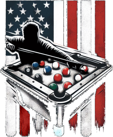 Distressed American Flag Gift Billiards Gift Kids Long Sleeve Shirt
