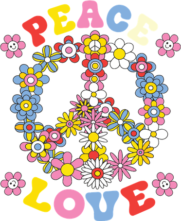 Peace Sign Love 60s 70s Hippie Costume Flowers Baby Bodysuit