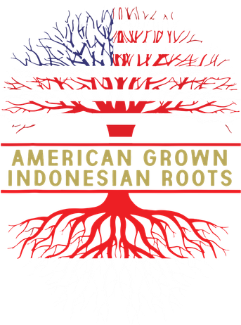 American Grown Indonesian Roots America Indonesia Tree Flag Mousepad