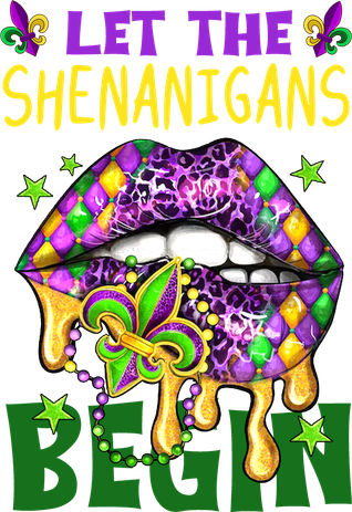 Let The Shenanigans Begin Mardi Gras Lips Women's Long Sleeve Shirt