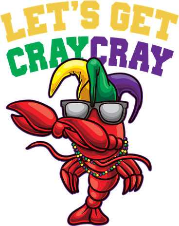 Lets Get Cray Cray Dabbing Crawfish Mardi Gras Toddler Long Sleeve