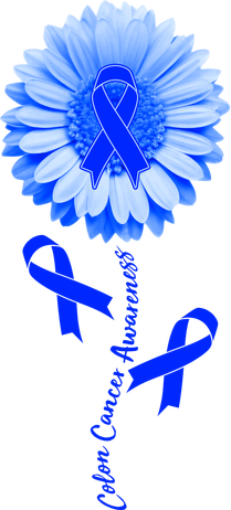 Colon Cancer Awareness Ribbon Flower Polo