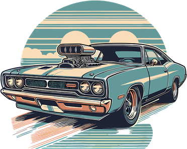 Muscle Car (Classic Vintage Retro Design) Pajama Set